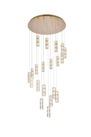 Polaris 38 inch LED chandelier in gold