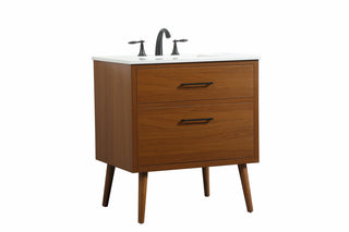 30 inch Single bathroom vanity in teak