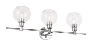 Collier 3 light Chrome and Clear glass Wall sconce