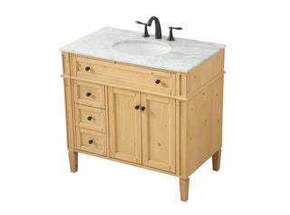 36 inch Single bathroom vanity in natural wood