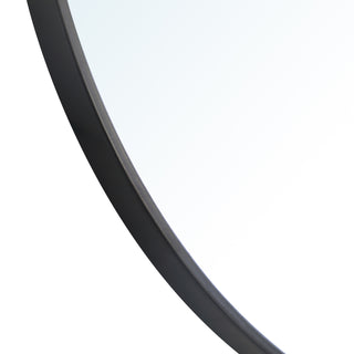 Metal frame Round Mirror 28 inch Black finish