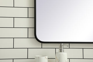 Soft corner metal rectangular mirror 28x42 inch in Black