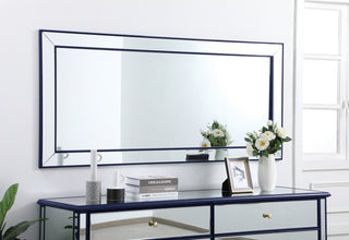 Iris beaded mirror 72 x 32 inch in blue