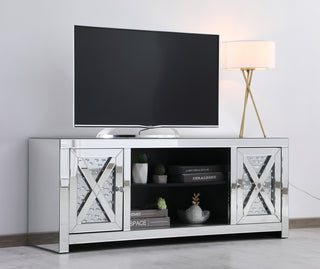 59 in. crystal mirrored TV stand