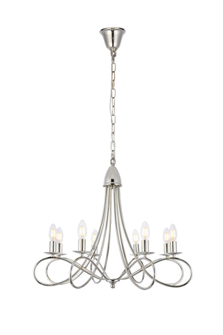 Lyndon 8 light polished Nickel Pendant