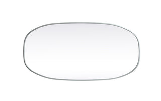 Metal Frame Oval Mirror 24x48 Inch in Silver