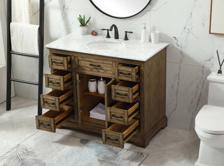 42 inch Single bathroom vanity in driftwood