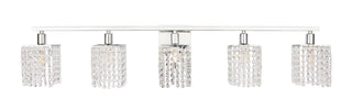 Phineas 5 light Chrome and Clear Crystals wall sconce