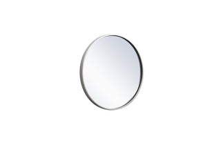 Metal frame round mirror 18 inch in silver