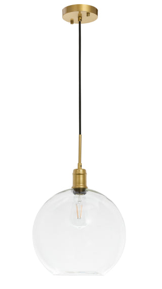 Emett 1 light Brass and Clear glass pendant