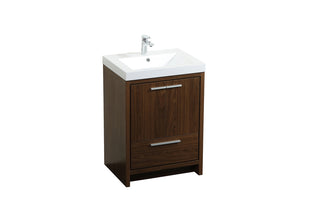 24 inch Single bathroom vanity in Walnut