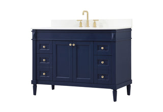 48 inch Single bathroom vanity in blue with backsplash