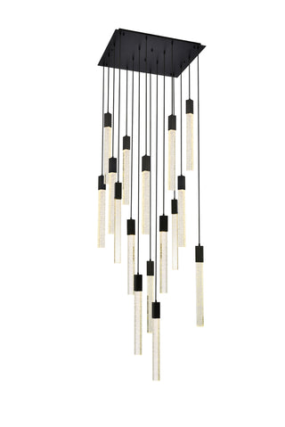 Weston 16 lights pendant in black