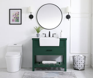 36 inch Single bathroom vanity in green