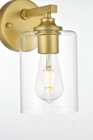 Mayson 1 light Brass and Clear Bath Sconce