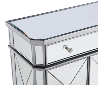 1 Drawer 2 Door Cabinet 32 in. x 16 in. x 32 in. in silver Clear