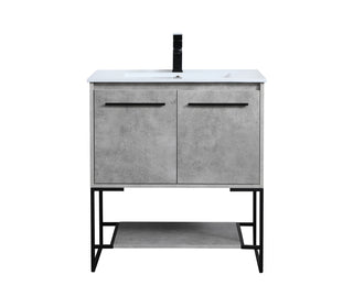 30 inch  Single Bathroom Vanity in Concrete Grey