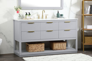 60 inch Single bathroom vanity in grey