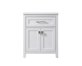 24 Inch Wide Bathroom Storage Freestanding Cabinet In White