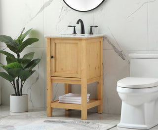 19 inch Single bathroom vanity in natural wood