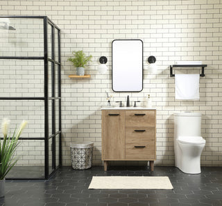 30 inch Single bathroom vanity in natural oak