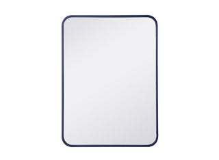 Soft corner metal rectangular mirror 22x30 inch in Blue