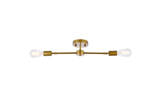 Zane 2 lights brass flush mount