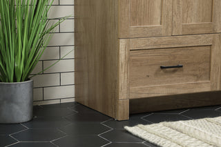 32 inch Single bathroom vanity in natural oak with backsplash