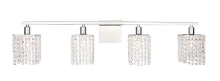 Phineas 4 light Chrome and Clear Crystals wall sconce