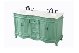 60 inch double bathroom vanity in vintage mint