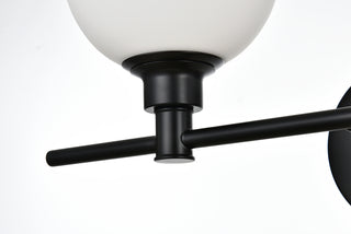 Cordelia 2 light Black and frosted white Bath Sconce