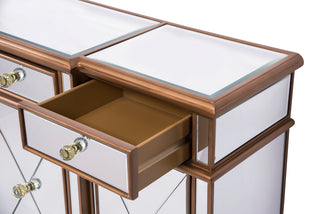 3 Drawer 4 Door Cabinet 60 in. x 14 in. x 36 in. in Gold Clear