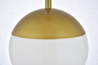 Eclipse 1 Light Brass Pendant With Frosted White Glass