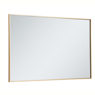 Metal frame rectangle mirror 30 inch in Brass