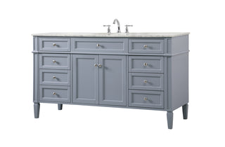 60 inch Single bathroom vanity in grey