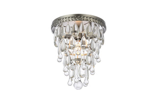 Nordic 1 light antique silver Flush Mount Clear Royal Cut Crystal