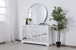 60 in. mirrored credenza in white
