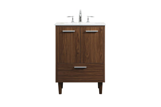 24 inch bathroom vanity in Walnut