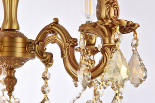 Rosalia 5 light French Gold Flush Mount Golden Teak (Smoky) Royal Cut Crystal