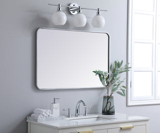 Soft corner metal rectangular mirror 24x36 inch in Silver