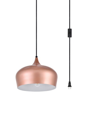 Nora 1 Light honey gold plug-in pendant