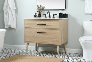 36 inch Single bathroom vanity in mango wood with backsplash