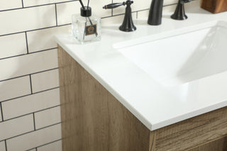24 inch Single bathroom vanity in natural oak