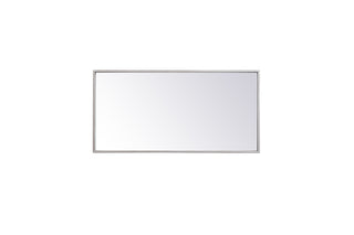 Metal frame rectangle mirror 14x28 inch in silver