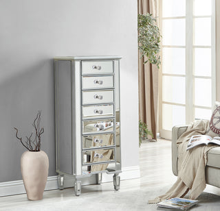 Lingerie Chest 7 drawers 20in. W x 15in. D x 48in. H in antique silver paint