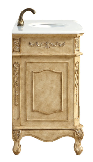 36 inch Single Bathroom vanity in Antique Beige with ivory white engineered marble