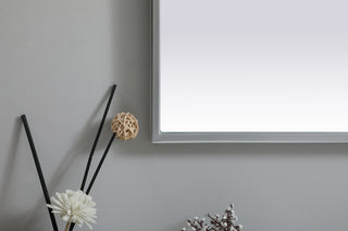 Metal Frame Arch Mirror 27x36 Inch in Silver