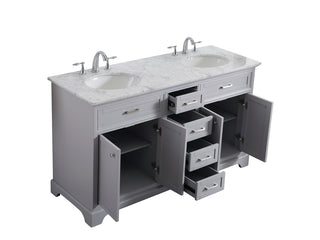 60 In. Double Bathroom Vanity Set In Light Grey