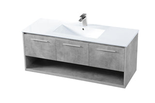 48 inch  Single Bathroom Floating Vanity in Concrete Grey