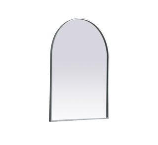 Metal Frame Arch Mirror 27x36 Inch in Silver